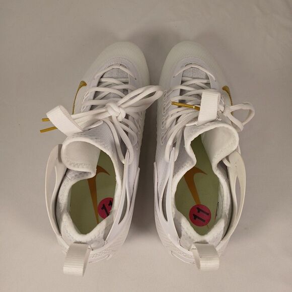Nike Force Savage Elite 2 Lacrosse Cleats White/Gold Men’s 11 New High Top Shoe - Picture 4 of 11